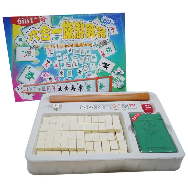 

Travel Mahjong Set Mini Durable Portable Travel Mahjong Set Mahjong Game Set With Game Set Accessories For Family Friends