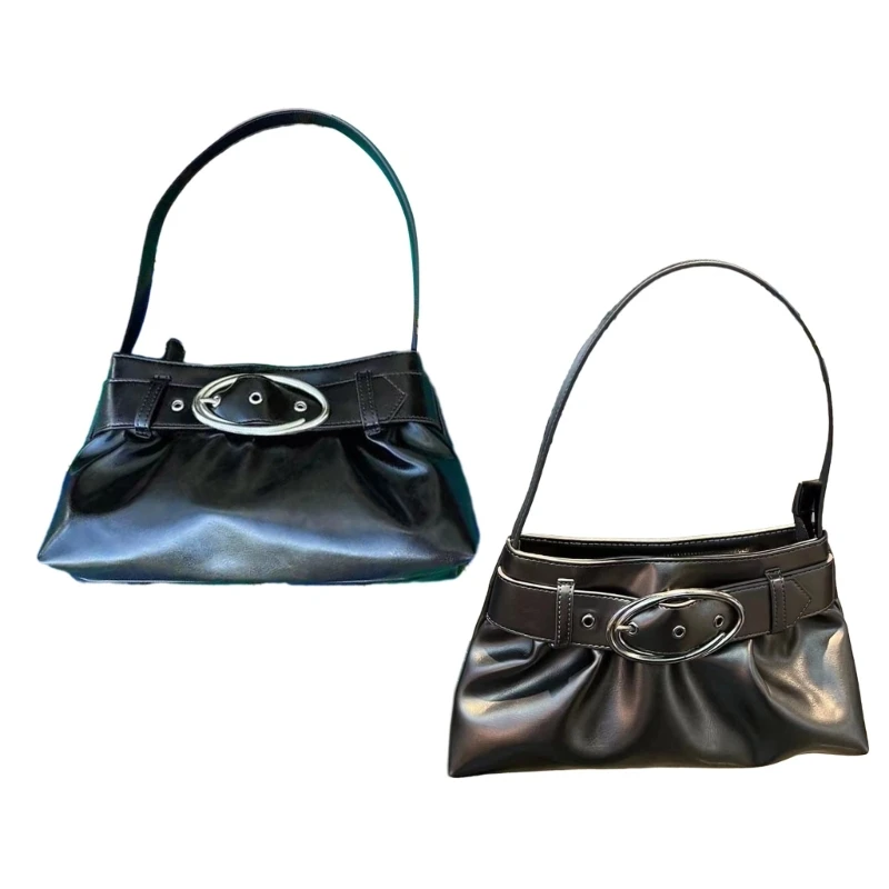 Practical PU Pleated Buckle Underarm Bag Suitable for Work and Activities