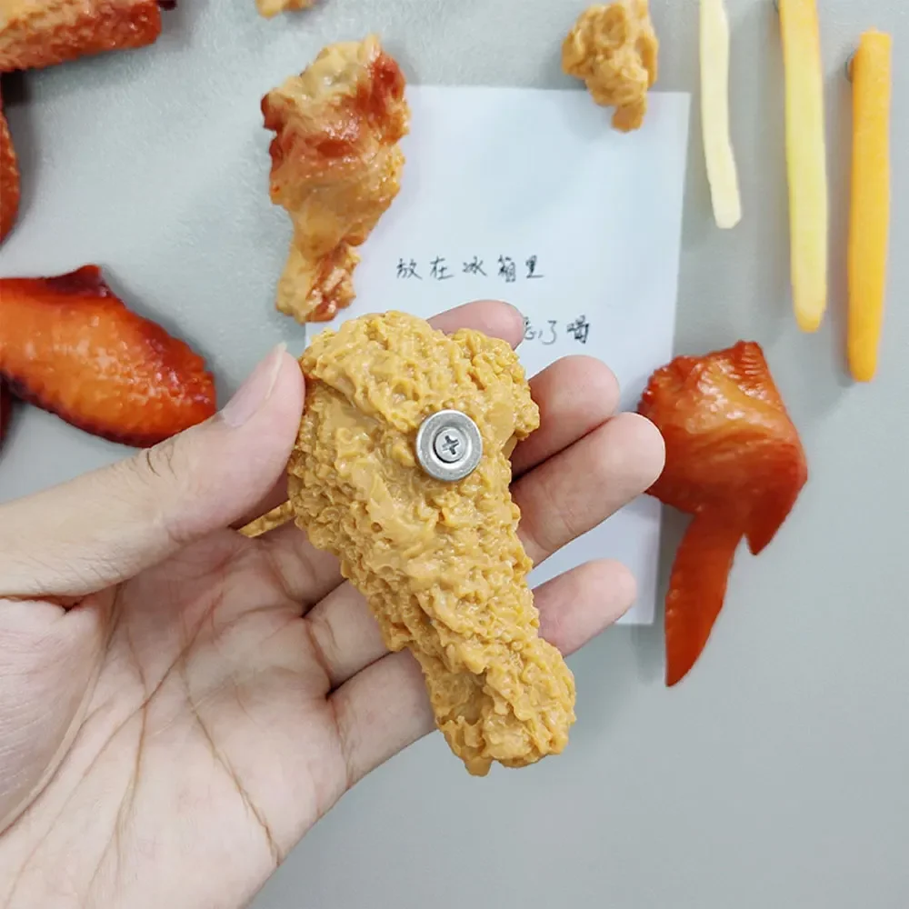Food Chicken Legs And Wings Simulation Personality Three-Dimensional Design Home Decor Fridge Magnet Refrigerator Decoration