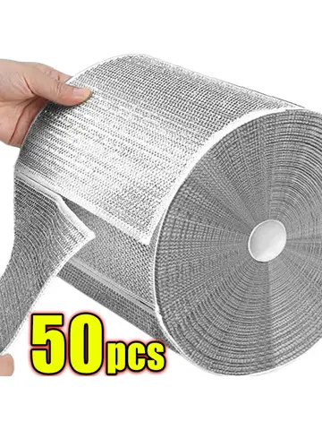 Wholesale Metal Steel Wire Rags Cloth Home Kitchen Pot Pan Dishwashing Double-sided Dishcloth Cleaning Cloths Towel Scrubber Rag