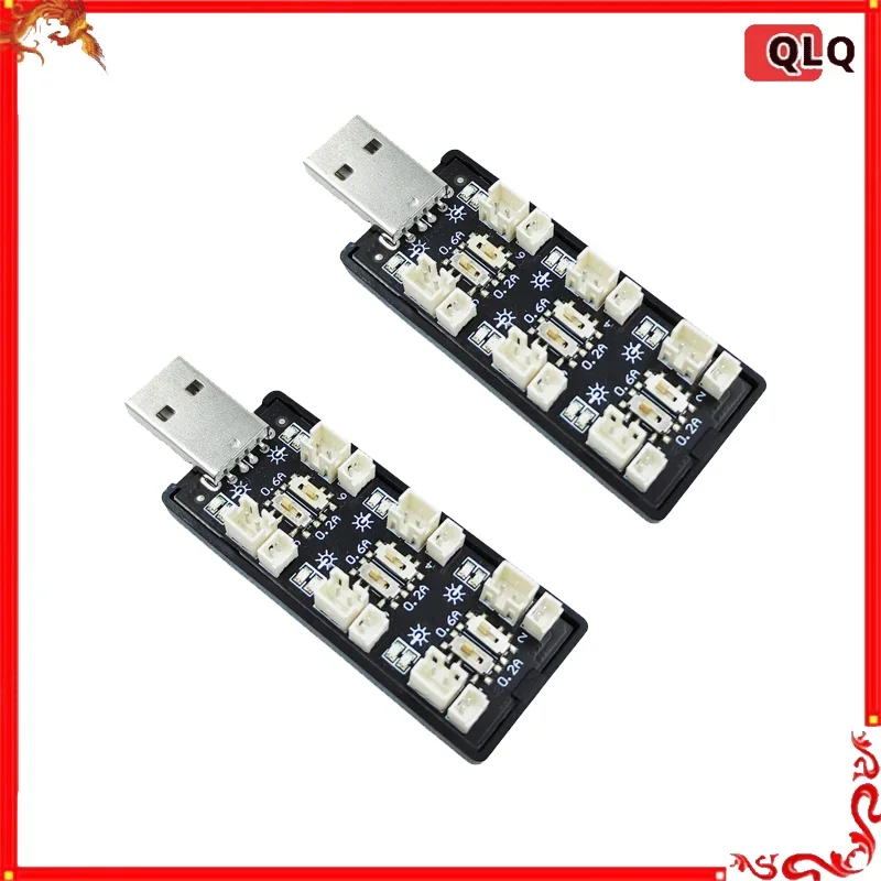 1S LiPo Akku USB-Ladeadapter 3,7V/4,2V 6CH Micro JST 1,25 JST-PH 2,0 mCX mCPX Lipo-Ladeboard 1S Lipo-Ladeadapter