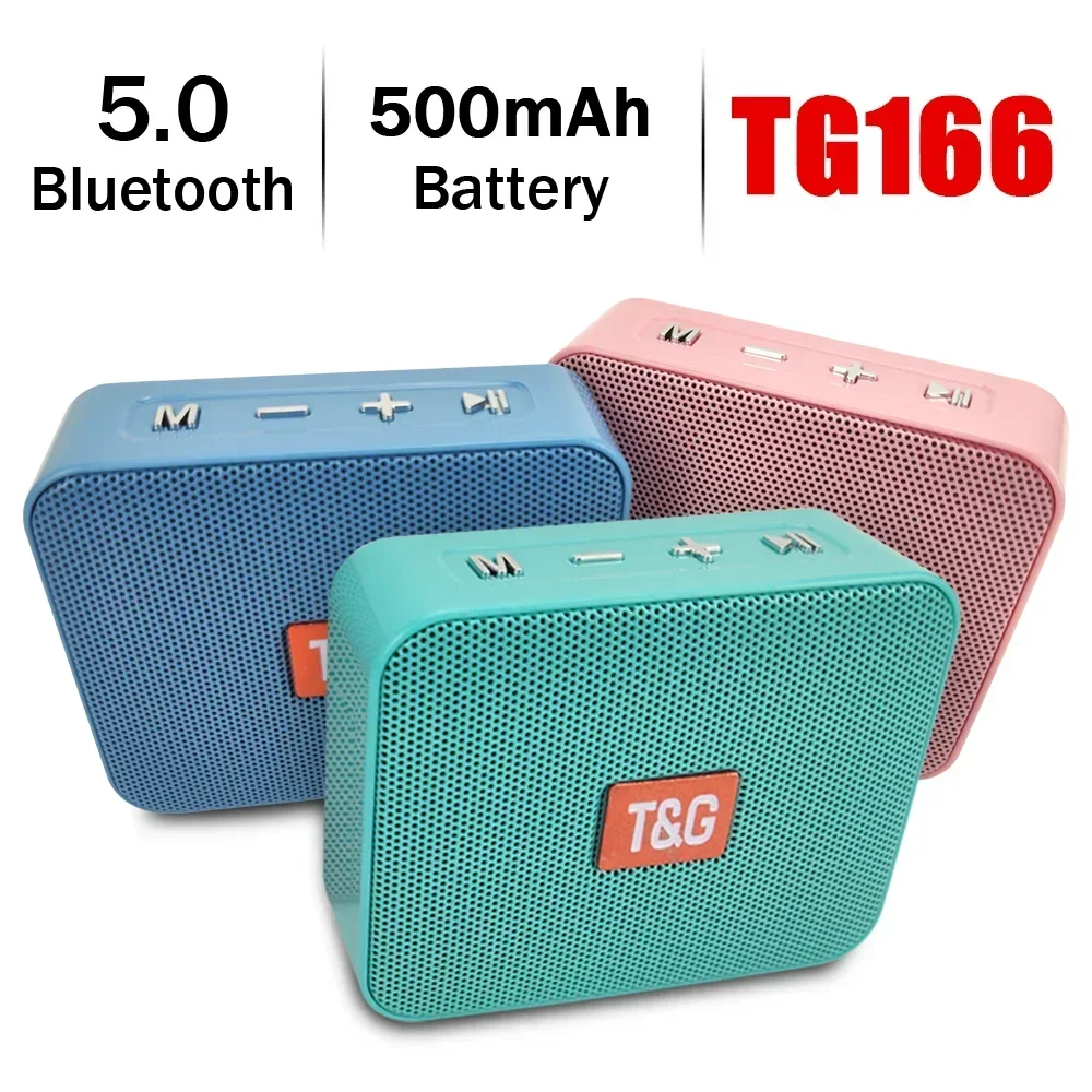 TG166 مكبر صوت بخاصية البلوتوث قابل للنقل لاسلكي صغير باس العمود Boombox BT USB TF AUX اللعب في الهواء الطلق مكبر الصوت للهواتف الذكية اللوحي