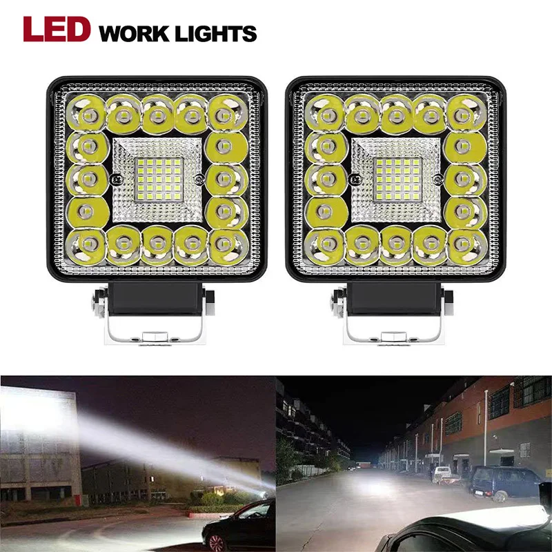 

Automobile LED Work Light Square 3 inch 41LED 123W Off-road Vehicle Retrofitted Spotlight Work Outdoor Camping Light 12-24V