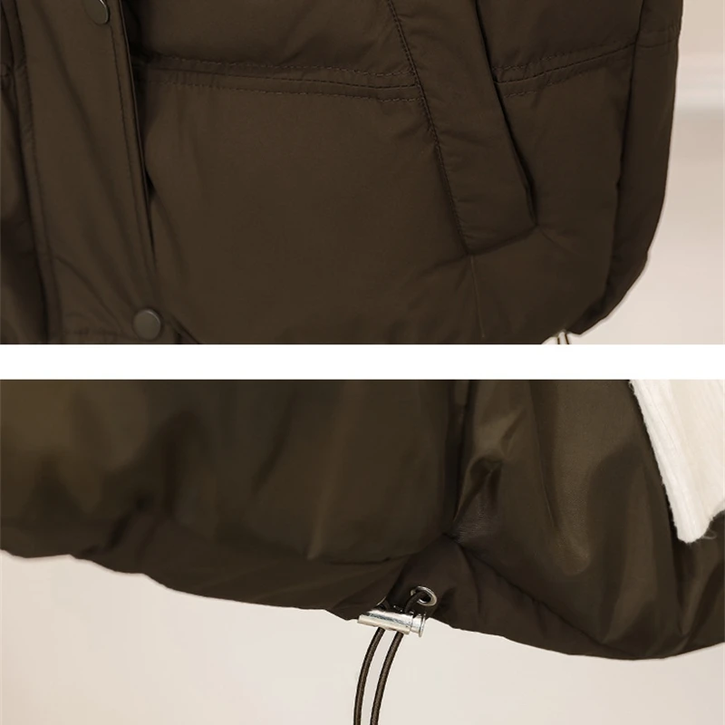 Damska krótka kamizelka puchowa z bawełny na wiosnę i jesień 2025, stójka, bez rękawów, luźna, ciepła, w stylu koreańskim, modna.