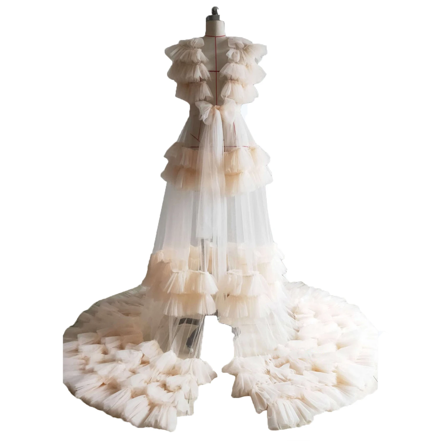 Robe de mariée en tulle pour femme, vêtements de nuit moelleux, robe de patients, boudoir, vêtements de détente, chemise de nuit, robe pour séance photo, châle transparent, ALTERfur s