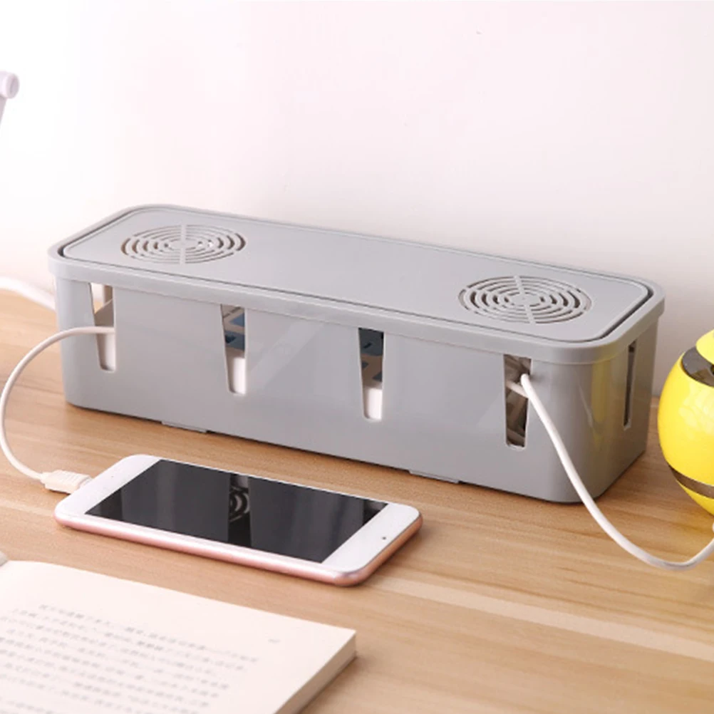 

Cable Organizer Box Socket Cord Holder Power Strip Container Plastic Cover Dust Proof Neat Home Office Desk Study Charging