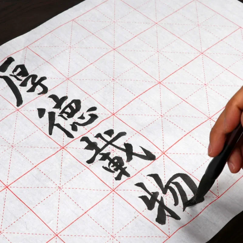 100 Sheets Mizi Grid Rice Paper Chinese Calligraphy Paper Beginner Rijstpapier Chinese Calligraphy Special Half Ripe Xuan Paper