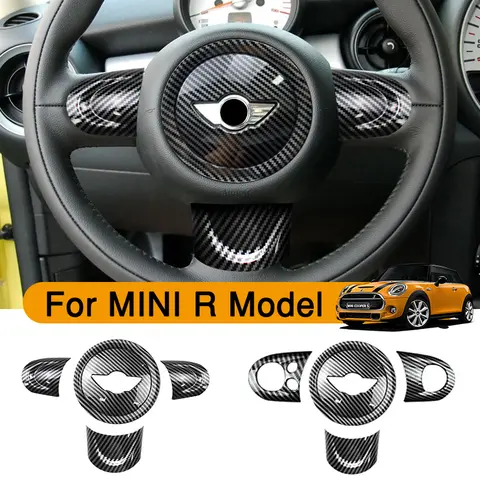 자동차 핸들 패널 멀티미디어 버튼 장식 커버, BMW 미니 쿠퍼 JCW R55 R56 R57 R58 R59 R60 R61 용, 자동차 액세서리