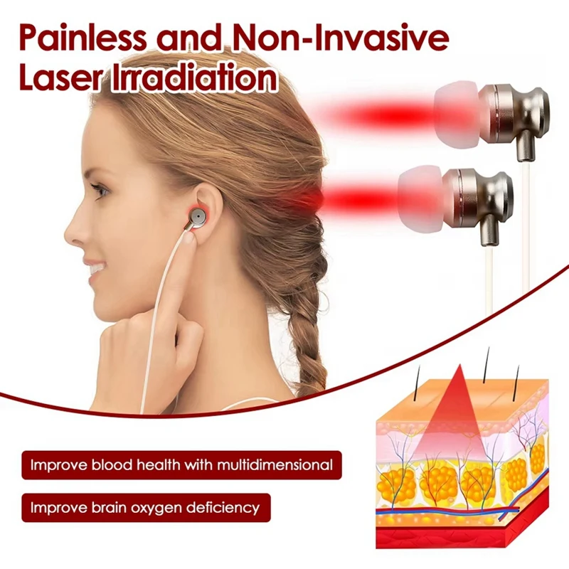 Ear Canal Laser Line 650nm Wavelength Physiotherapy Earplug Balance Otitis Media Deafness Treatment
