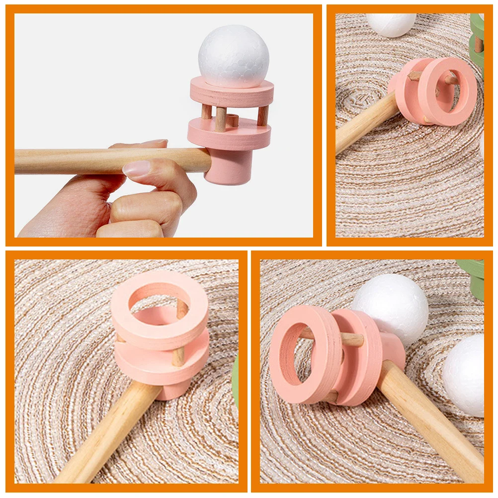 

Wooden Floating Blow Pipe Kids Ball Balanced Plaything for Indoor Outdoor Activities Party Game Blowing Floating Ball Game