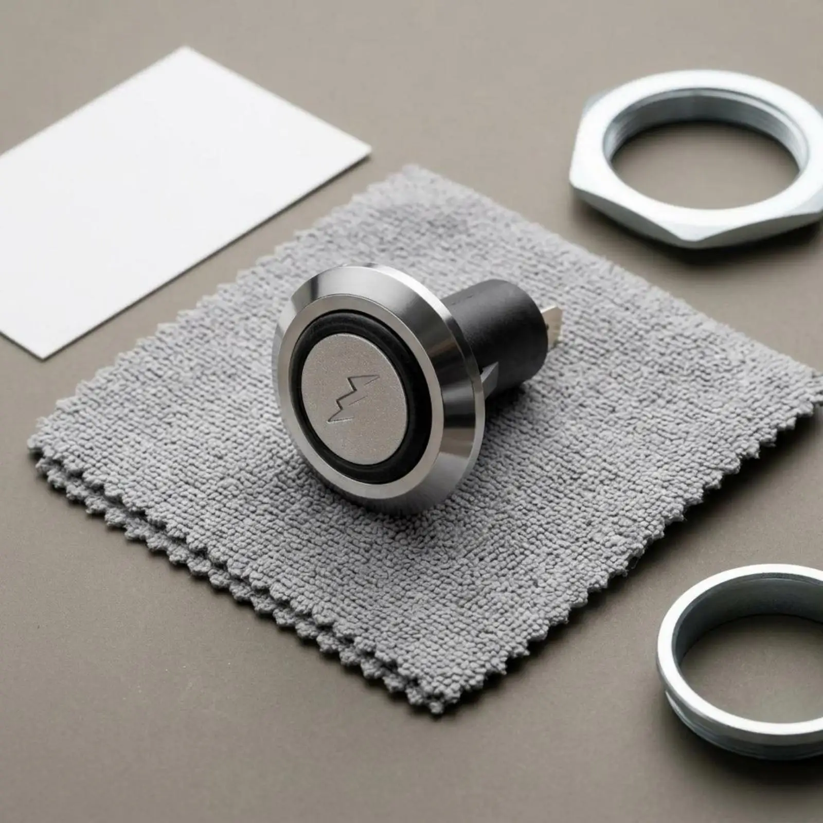 BBQ Grill Ignition Button Round Switch for Genesis II Series Cooker with Black Base and Silver Outer Ring