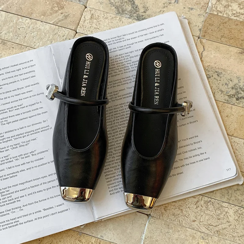 

Женские летние сандалии-мюли с квадратным носком, модные шлепанцы без каблука, элегантные туфли для вечеринок, новинка 2026 года