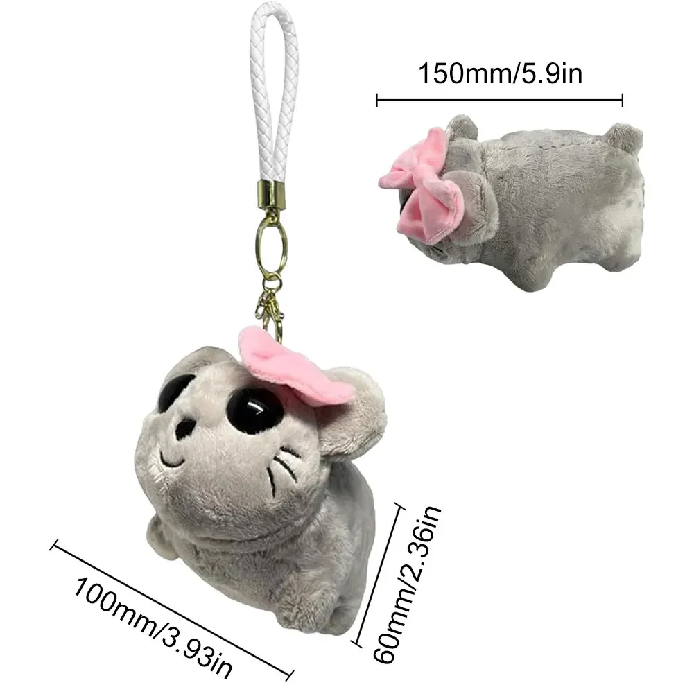 Trieste Hamster Knuffel Knuffel Plushie Hanger Hamster Sleutelhanger Speelgoed Zacht Knuffelig Triest Hamster Speelgoed Vlinderdas Detail Gehaakt