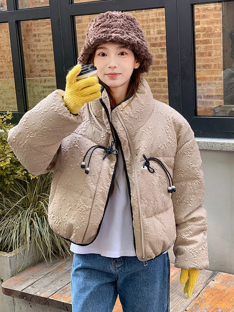 

Winter Elegant Small Fragrant Down jacket Cotton Padded Korean Fashion Women's Puffer Jacket Stand Collar Coat Outerwear