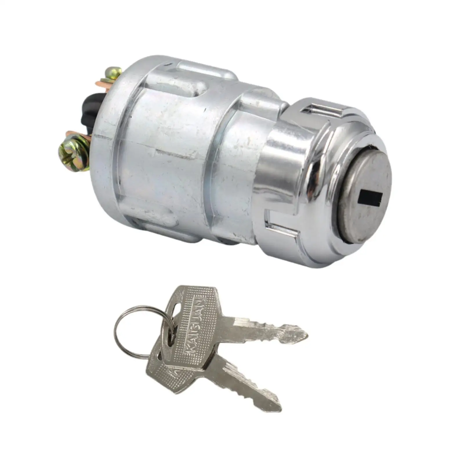 Lawnmower Ignition Switch with 2 Keys 3 Terminal Metal Starter Key for Riding Tractor Mower Replacement Universal