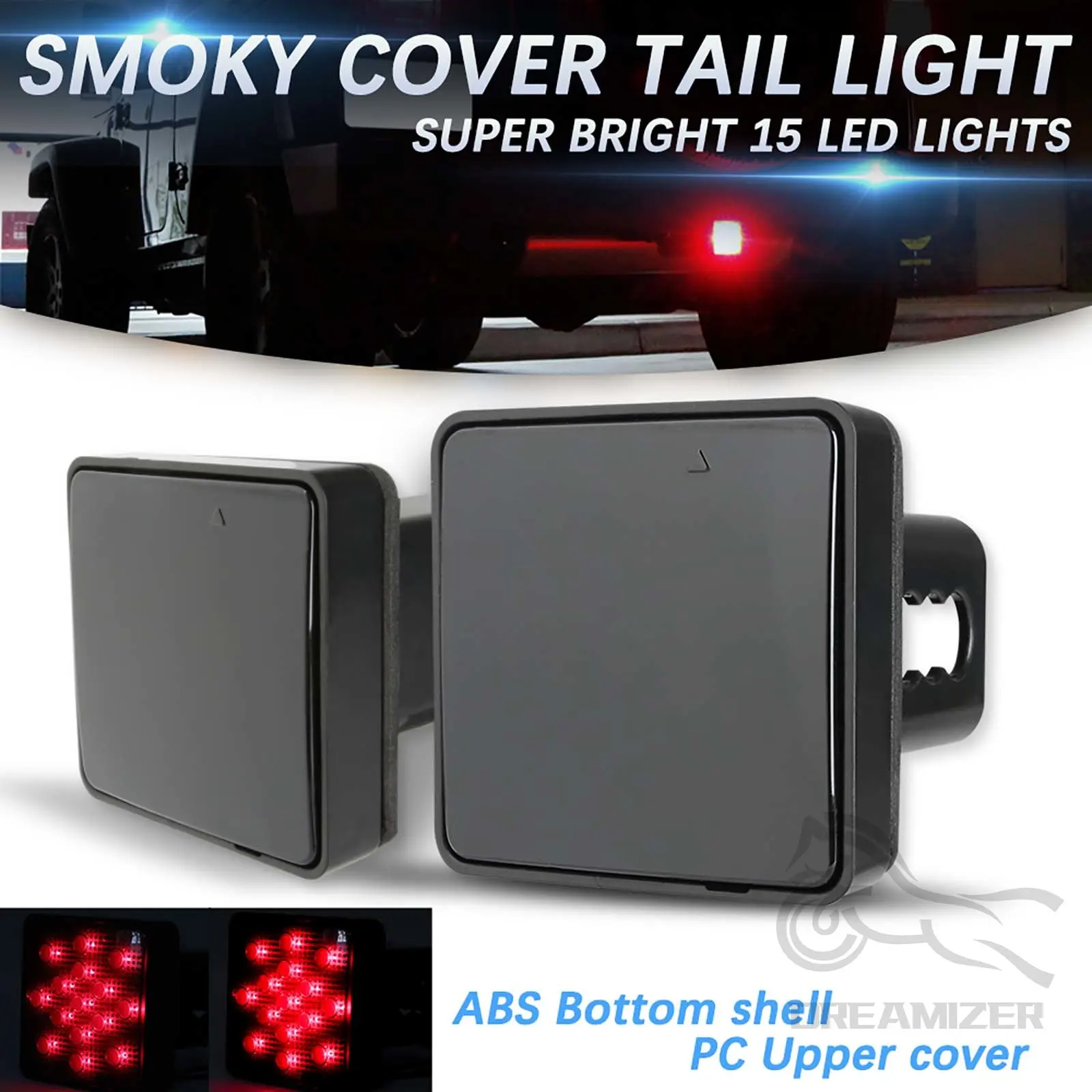 

1pc 2 Inch 12-LED Car taillight Trailer Truck Hitch Towing Receiver Cover Tail/Brake Light For Truck SUV Trailer Brake Light