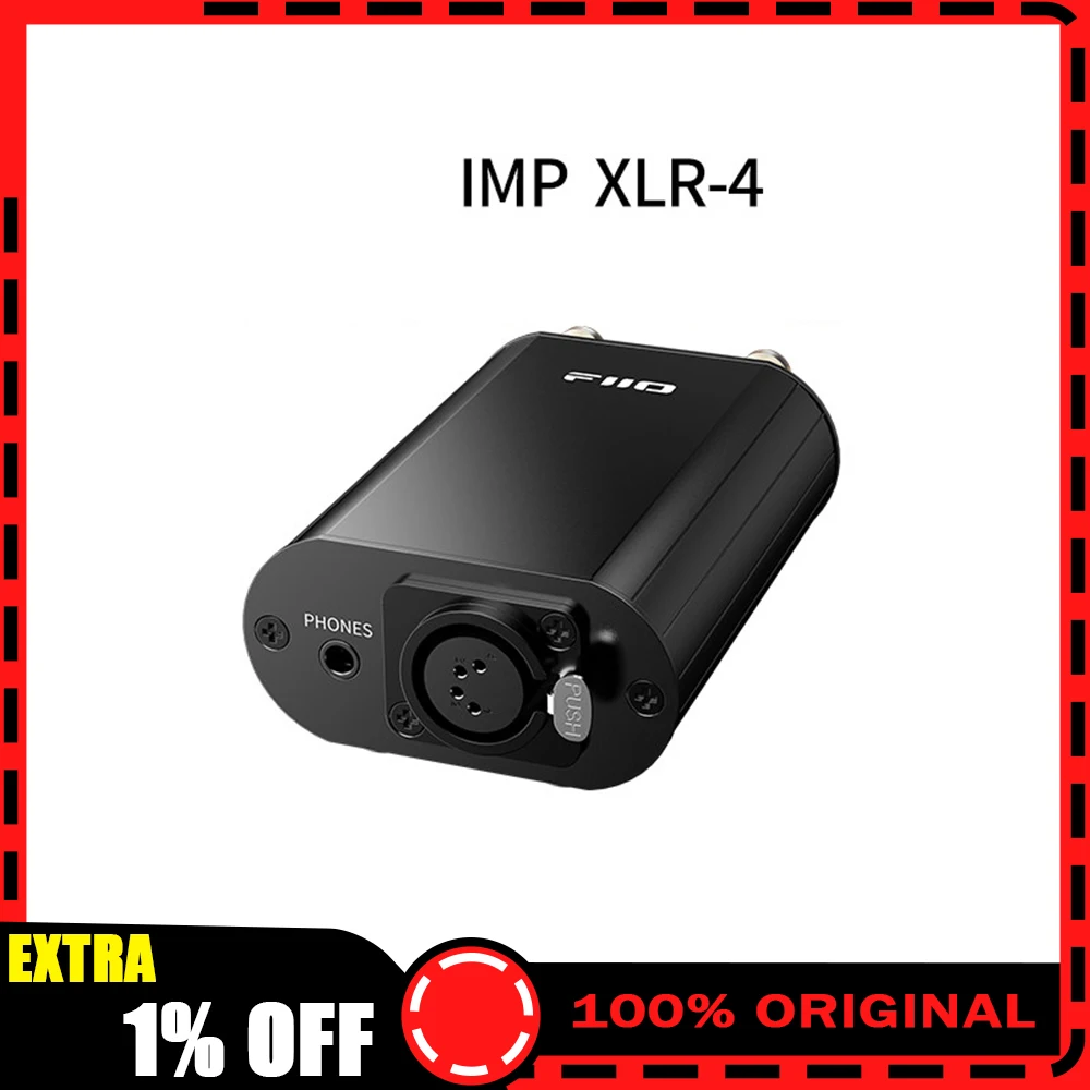 FiiO IMP XLR-4 Passive Impedance Adapter, 4.4mm & 4-Pin XLR Balanced Output, HiFi Amplifier Headphone Protector Noise Reduction