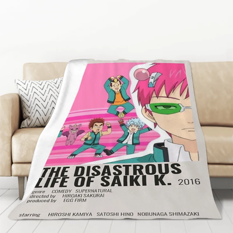 The Disastrous Life of Saiki K Blanket Sofa Blankets and Bedspreads Double Bed Comforter Winter Bedspread Knee Warm Baby Camping