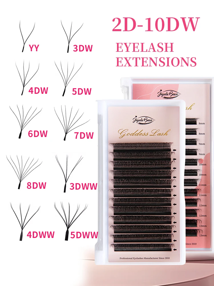 Goddess YY W-förmige Wimpern 2D 3D 4D 5D 6D 7D 8D Automatisch blühende vorgefertigte Fächerwimpern Extensions Natürliche Einzelwimpern – Detail 2