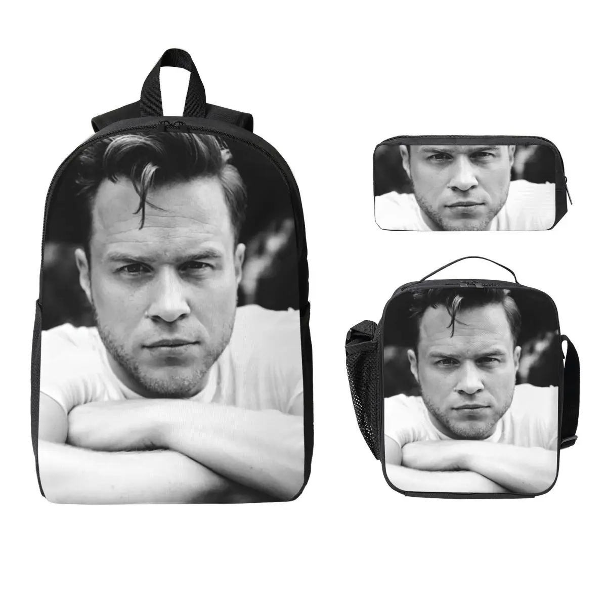Mochila Olly Murs, mochila para estudiantes, bolsa escolar, bolsos de hombro para ordenador, bolsa de almuerzo aislada 3ps, estuche para lápices