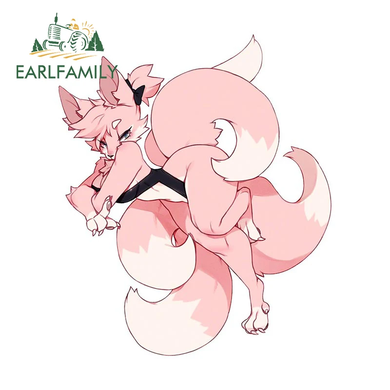 

EARLFAMILY 13cm X 11.0cm for Sexy Furry Girl Car Stickers Scratch-Proof Decal Surfboard Bumper VAN Car Door Protector RV Trunk