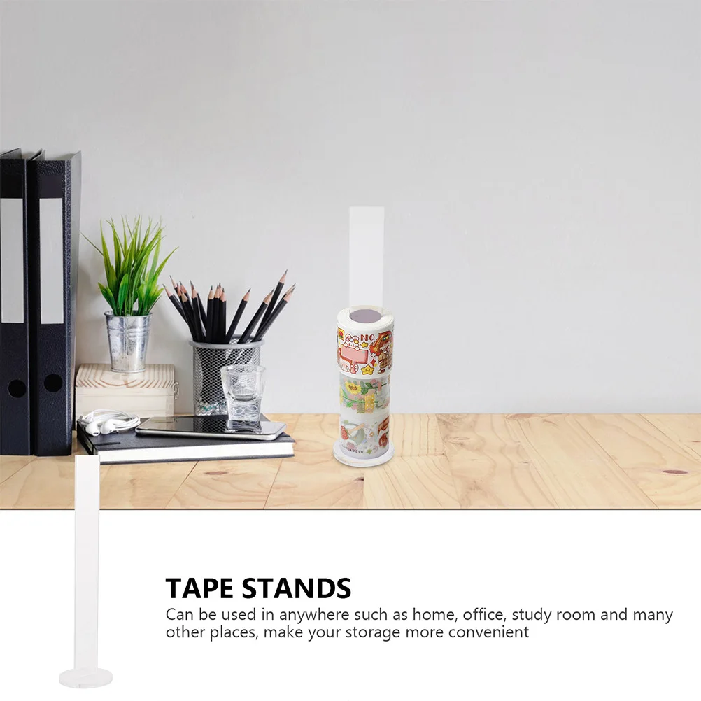 

3 set Acrylic Riser Display Stand Transparent Rack Holder For Washi Tape Adhesive Roll Organizer Storage Shelf Removable Clear