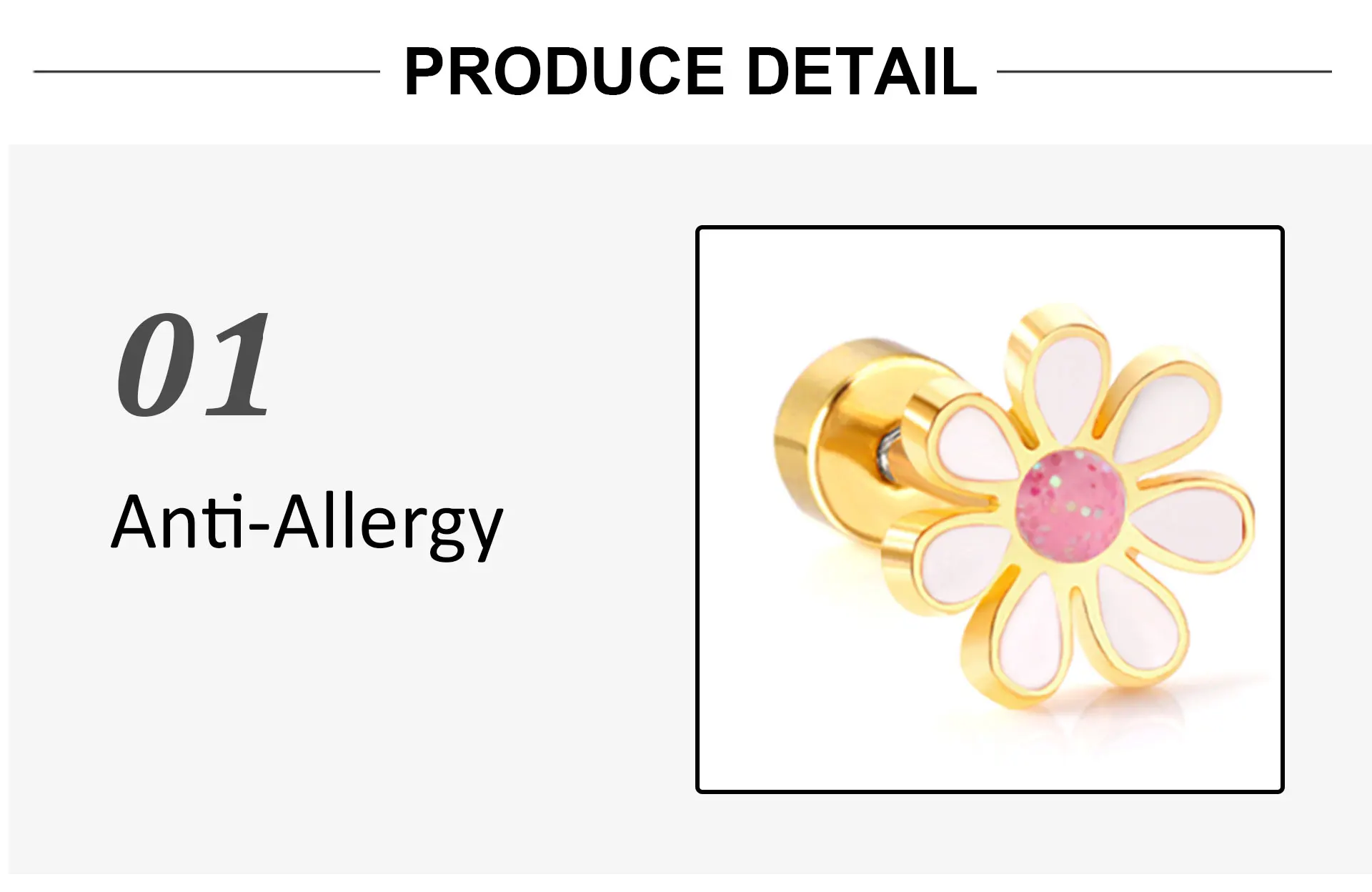 12 Paare/schachtel Blume Gänseblümchen Edelstahl Ohrstecker mit Glitzer trendige süße hypoallergene lässige Ohrringe Schmuck Geschenk 2024 – Detail 8