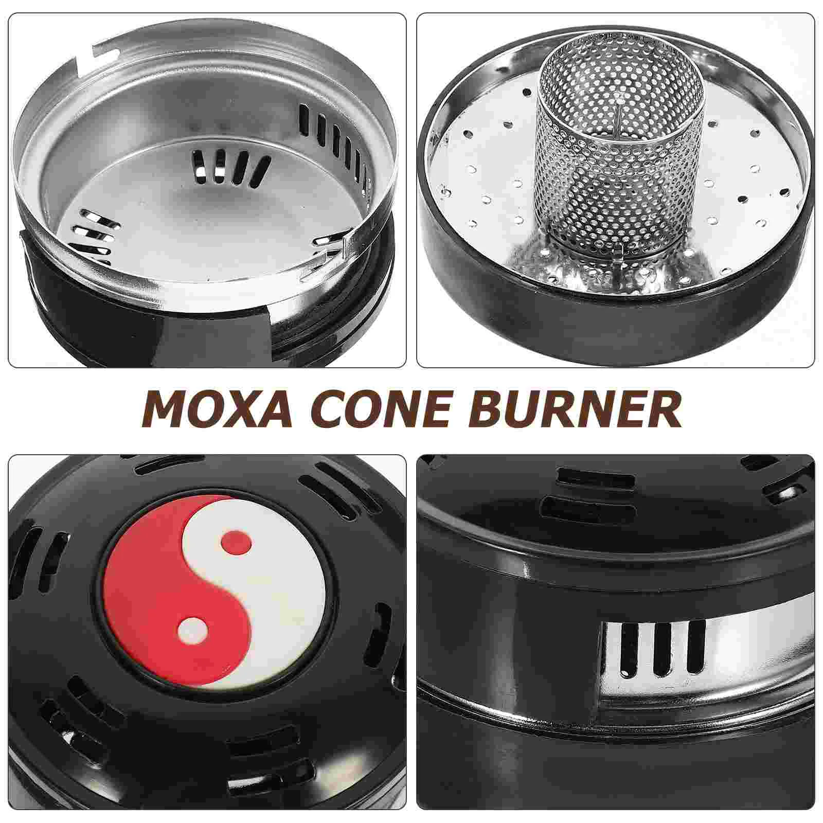 2 Pcs Moxibustion Box Waist Moxa Burner Cone Can Stainless Steel Holder Tank Heat