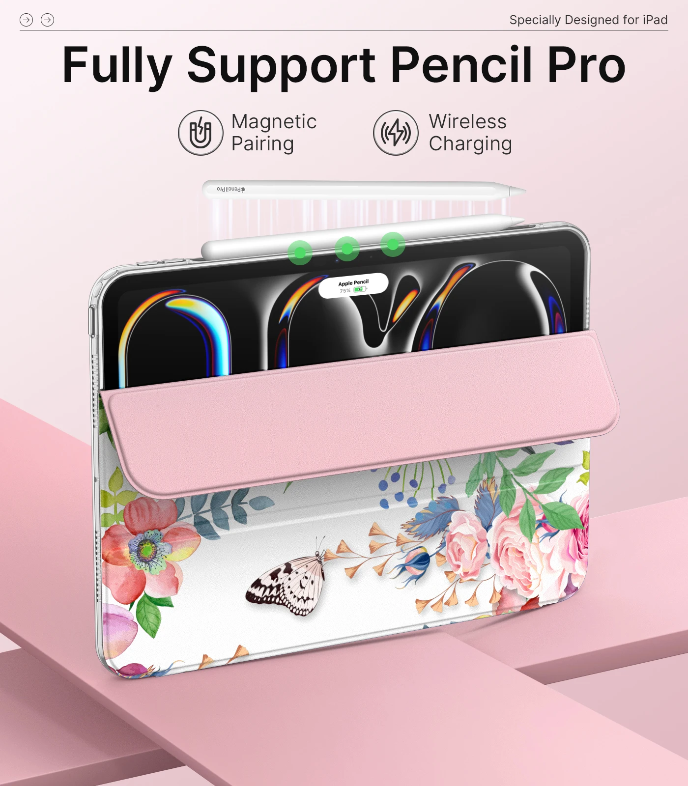 Для iPad Pro 11-дюймовый чехол M4 2024 (5-го поколения) Ультратонкий чехол-подставка для iPad Pro 11 M4 с мягкой полупрозрачной матовой задней крышкой из ТПУ