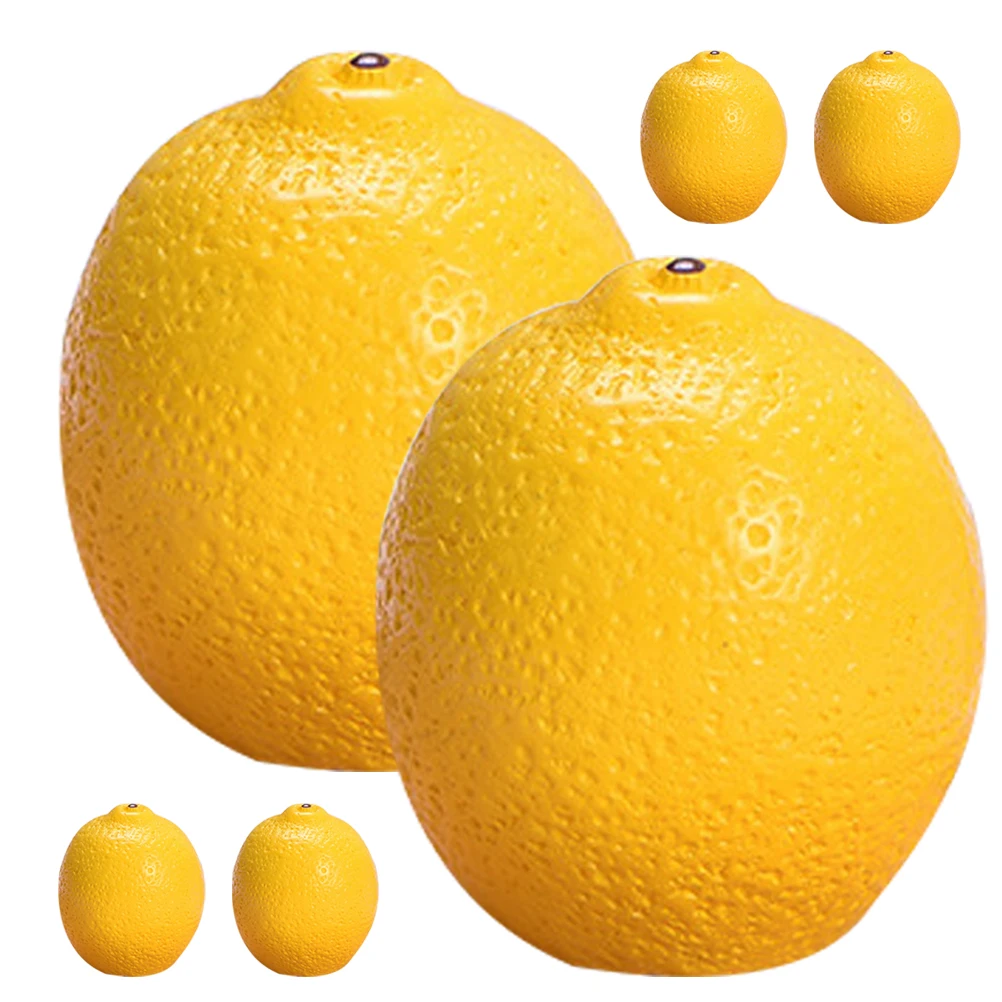 

6pcs Mini Artificial Lemon Toys Simulation Fruits Resin Fake Lemons House Photo Props Desktop Decor Miniature Fruit Models