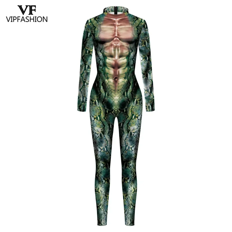 FC6VIP ファッション女性スネークプリントジャンプスーツ男性カーニバルパープルハロウィン 3D 印刷セクシーな全身タイツスーツカップルコスプレ布 @ FC8！