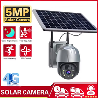 4G SIM Solar Security Camera Outdoor Waterproof Surveillance Panoramic Camera Low Power Night Vision PTZ Hunting Camera