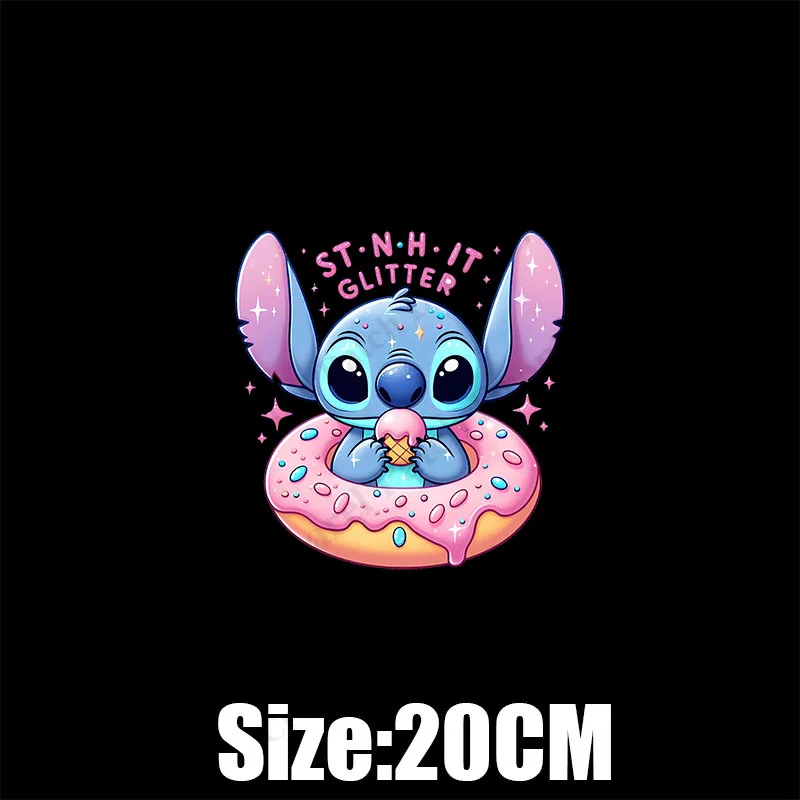 Cartoon Lilo & Stitch Patch for Clothing DIY Kids TShirt Hoodies Clothes Washable Heat Transfer Patch Clothing Custom Decor Gift