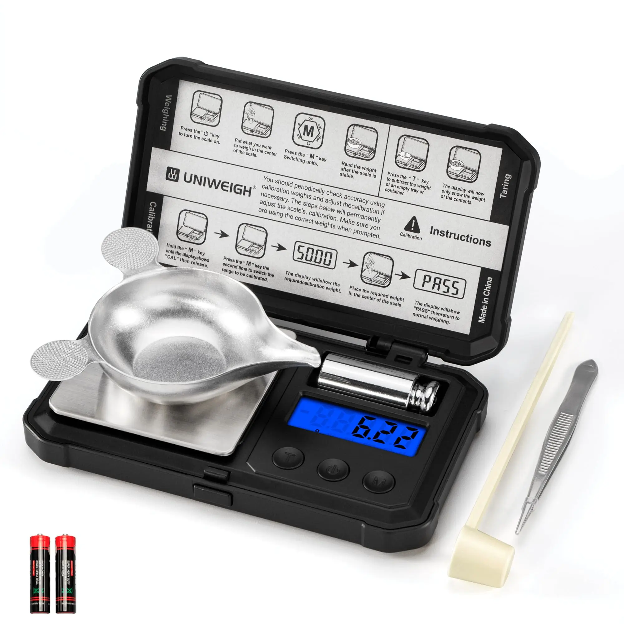 Balance milligramme 50g/0.001g, balance numérique mg avec LCD/Tare, balance à bijoux 6 unités, balance Micro grammes pour poudre, pièces de monnaie incluses