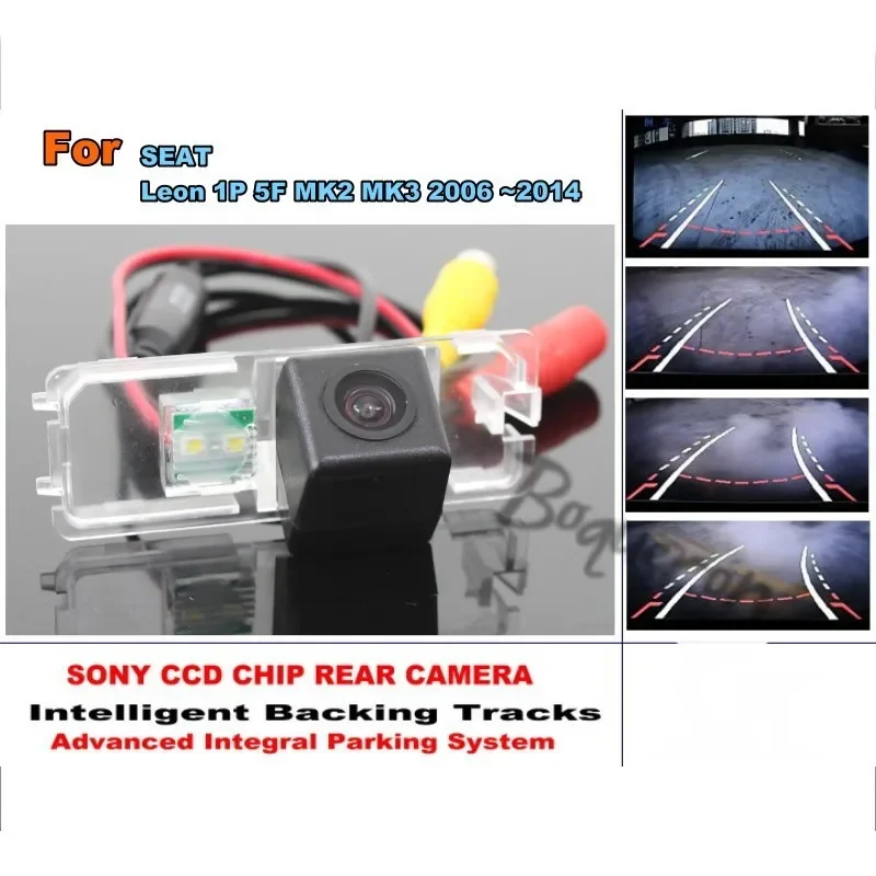 

HD CCD Backing Tracks Chip Camera For SEAT Leon 1P 5F MK2 MK3 2006 ~2014 Rear View Parking Smart Tracks Dynamic Tragectory