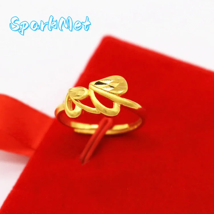 

Кольцо Sparkmet для женщин, 9999 пробы, 24K, из настоящего золота, модное, корейское, креативное, персонализированное, маленькое кольцо