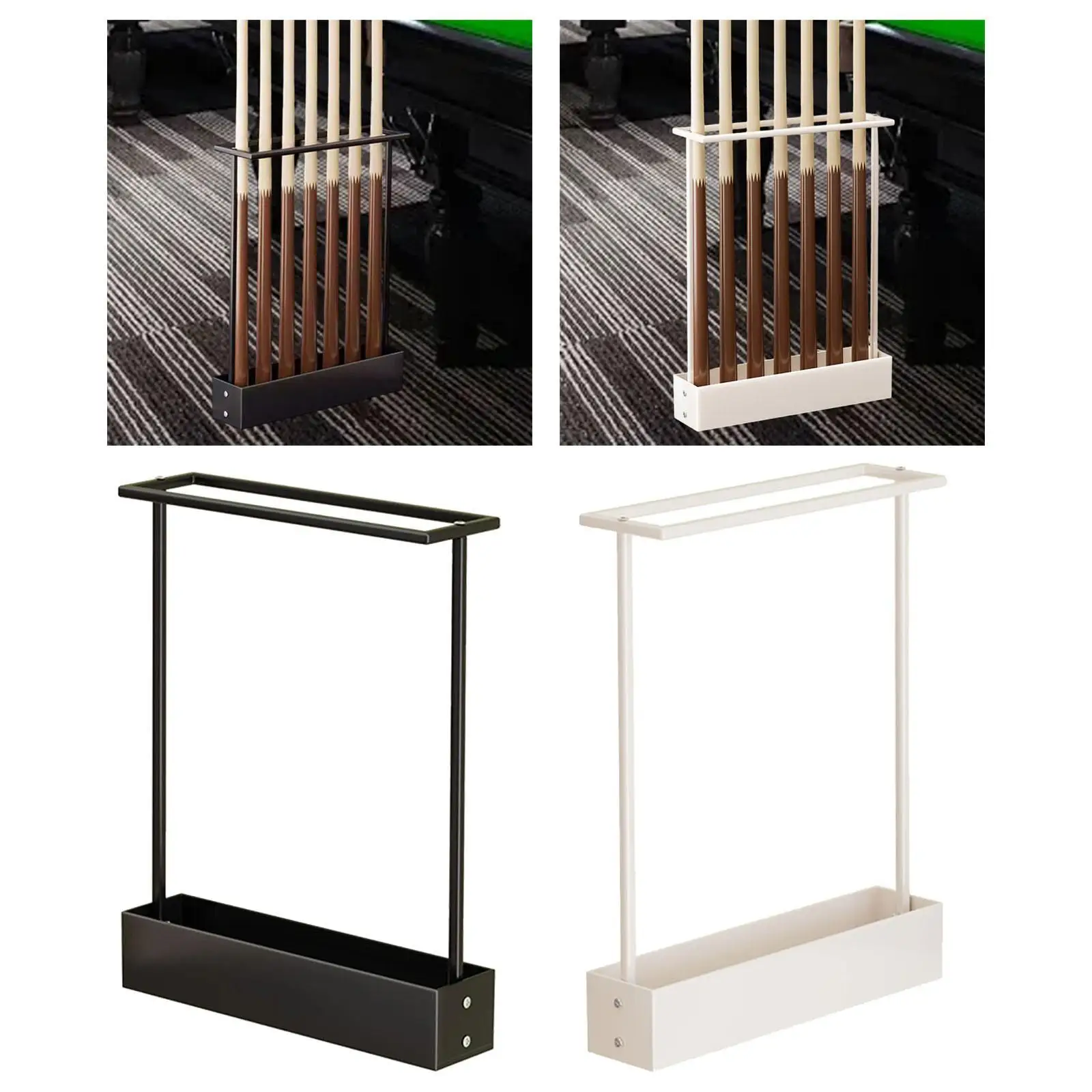 

Pool Cue Rack Pool Cue Holder Freestanding Sturdy Modern Vertical Practical Multifunctional Stable Floor Stand Storage Rack