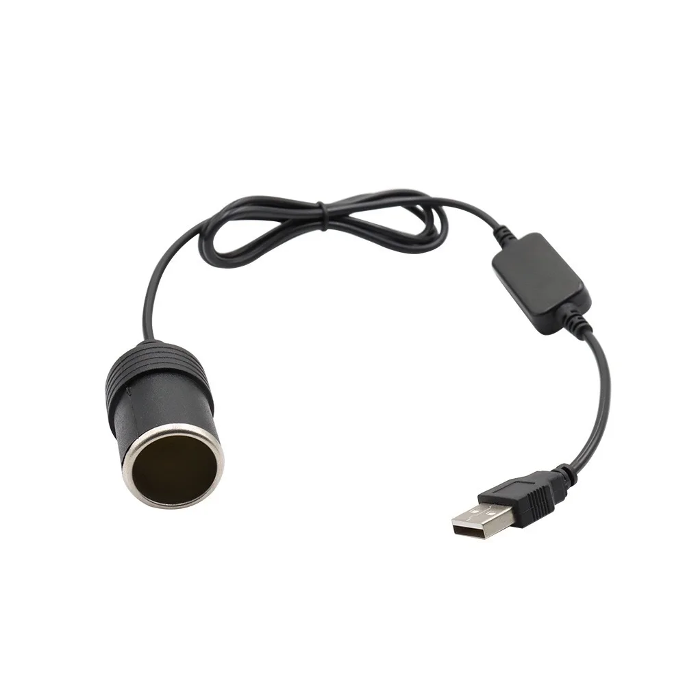 Car USB Boost Line 5V To 12V Cigarette Lighter Socket Charging Treasure Mobile Power Connection Driving Recorder Tools Amabilis