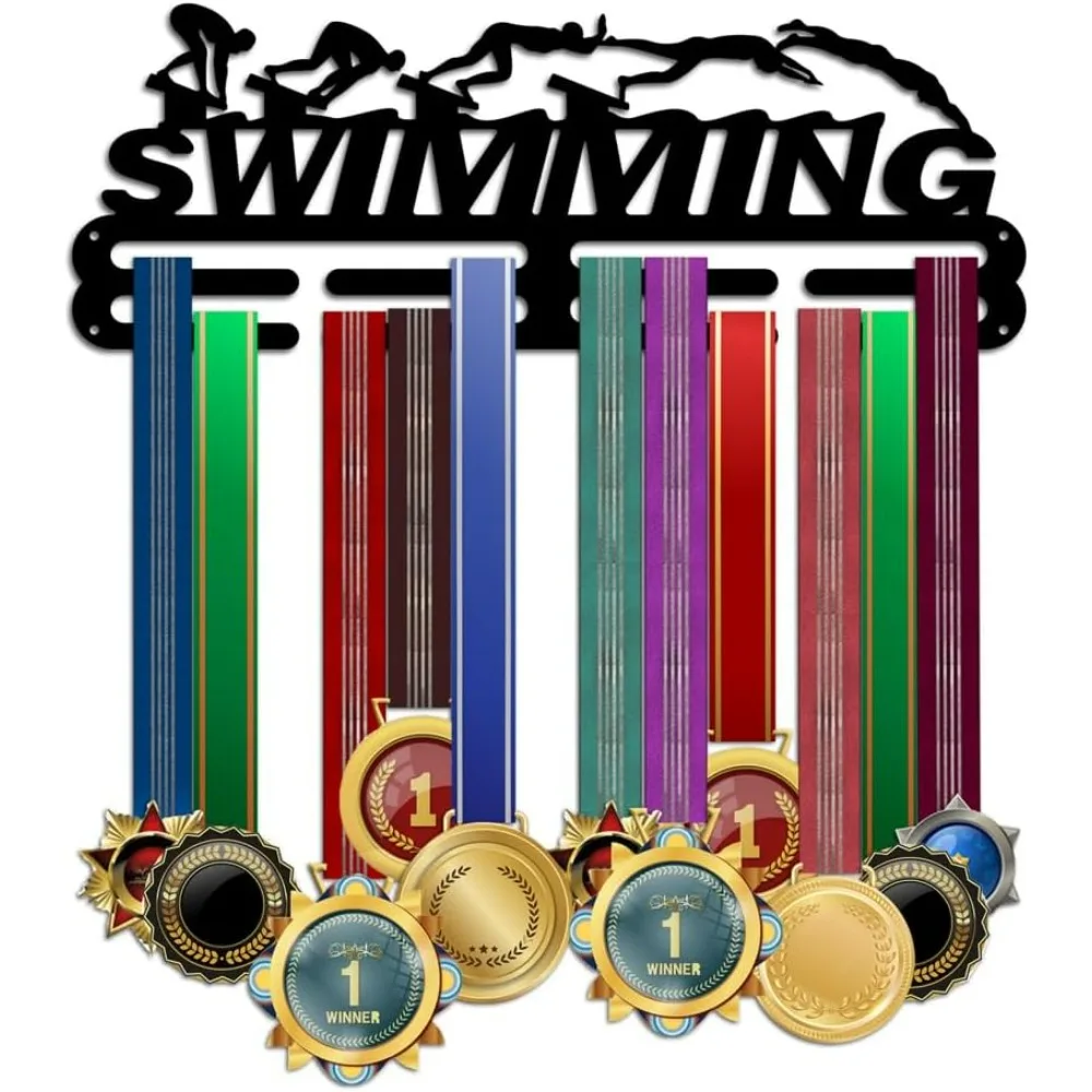 Swimming Medal Hanger Display Medal Holder Rack Wall Mount Hanger Decor Trophy Shelf Tiered Award Rack Award Ribbon making kit