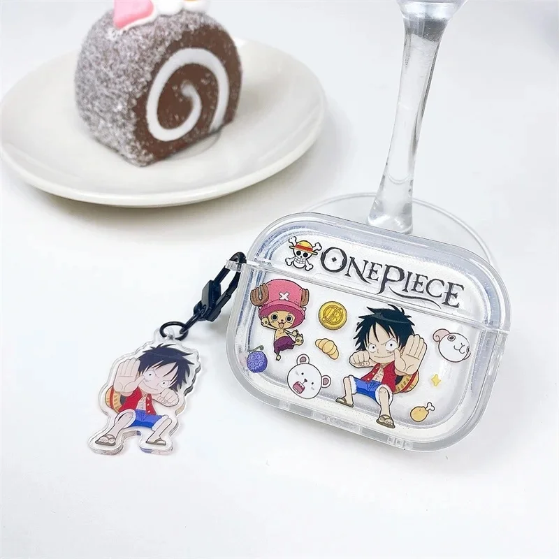 

Cute Cartoon O-One P-Piece Luffy Earphone Phone Case for AirPods 1 2 3 Pro 4 Pro2 2nd silicone TPU Bluetooth headset headphone