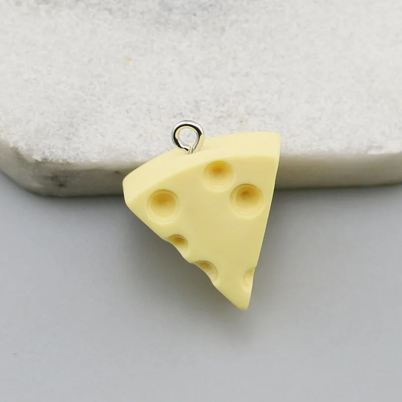 10pcs Triangle Cheese Resin Charms Simulated Food Pendant For Earring Keychain Decor Diy Jewelry Making Supplies view 6