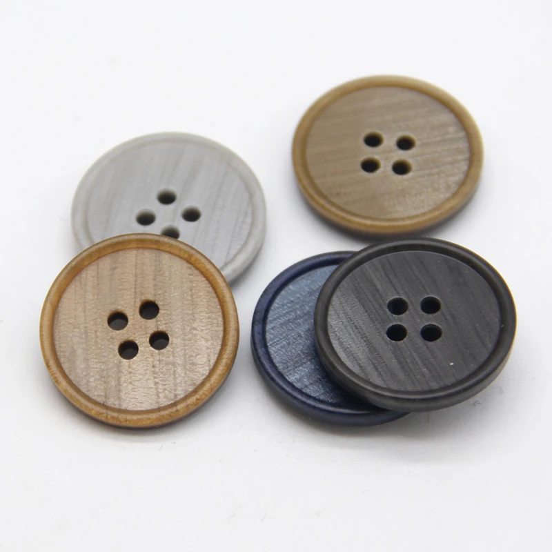 HENGC 15/18/20/23/25mm 4 Holes Big Resin Buttons for Clothing Coat Suit Jacket Fashion Sewing Accessories DIY Crafts