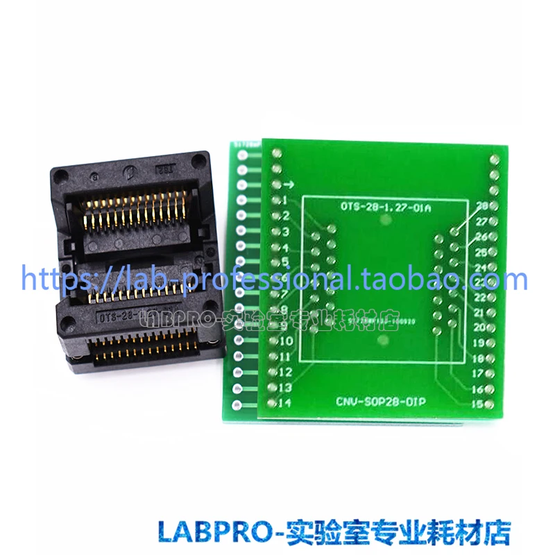 Test Sockets SOP28/SOIC28/OTS-28-1.27-01A Programming Burn-in Sockets Aging IC Sockets