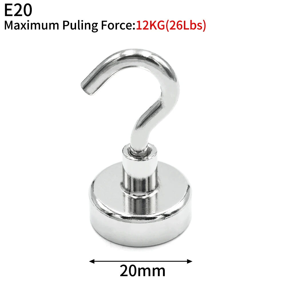 10/20 Stück superstarke, leistungsstarke Neodym-Magnethaken, Ring, Metallmagnet mit gebogenem Haken, Aufhänger zum Aufhängen, Kühlschrank, Wand, Schlüssel