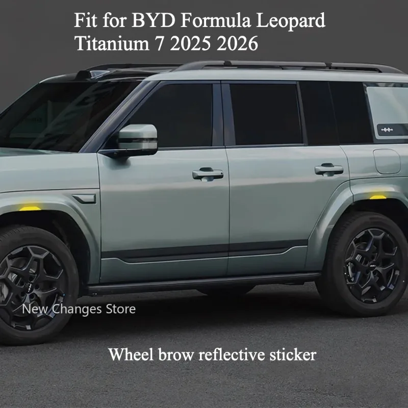 

4 Pcs For BYD Formula Leopard Titanium 7 2025 2026 Wheel Brow Reflective Sticker Automotive Modification Parts Warning Sticker