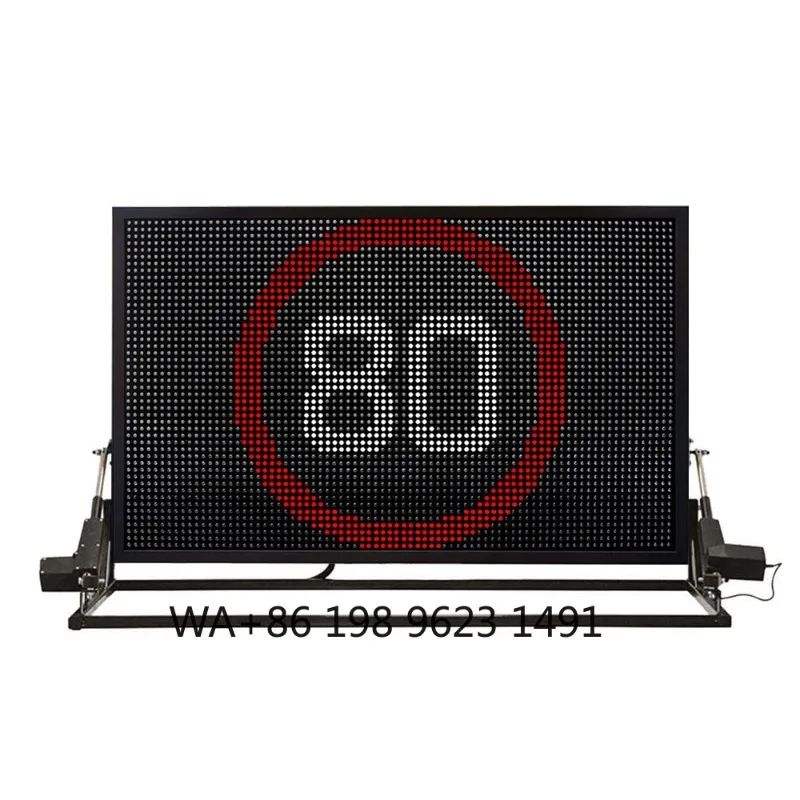 DC12V Aluminum Vehicle Mounted Full Color LED Traffic Display Road Safety Warning Portable Commercial Advertising Display Screen