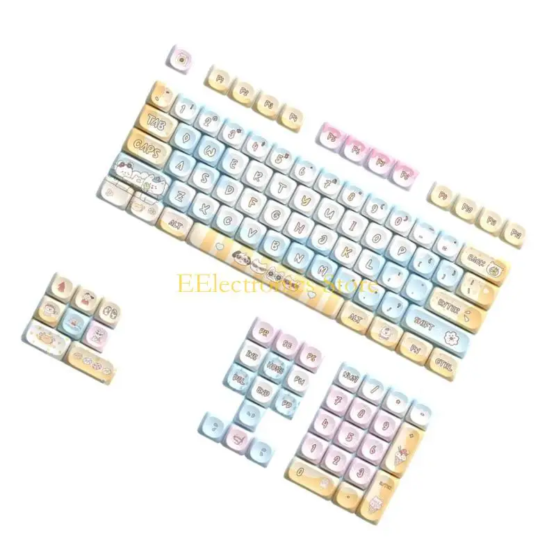 

B03C Cartoon Animal Cakecaps Profile 112pcs Keycap Установите толстые PBT HEAT Subbrimated