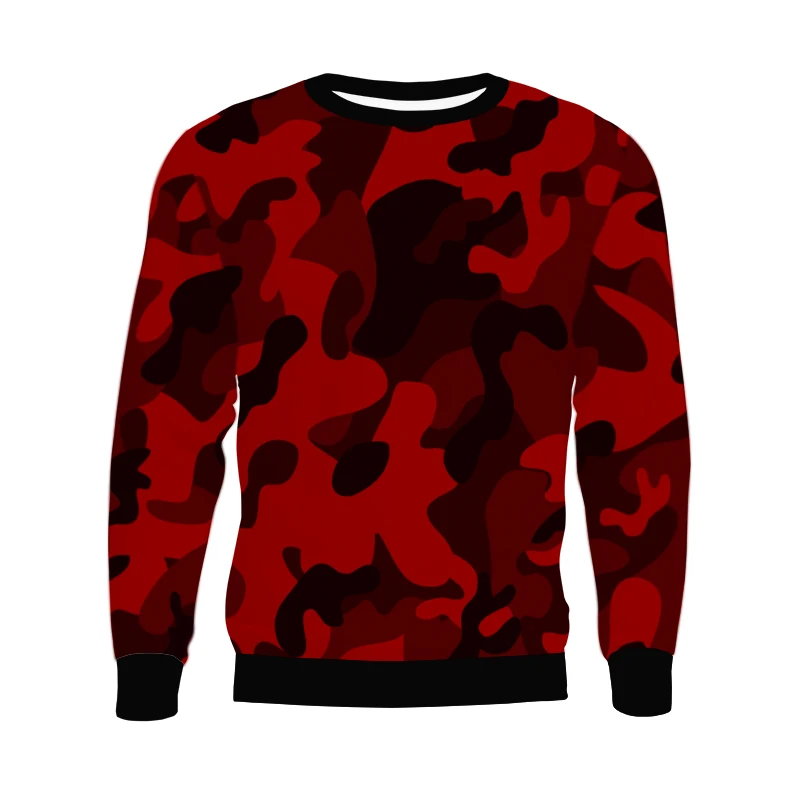 

New 3D Printing Colorful RED CAMOUFLAGE Fashion Men Women Tracksuits Crewneck Hip Hop Sweater Plus Size S-7XL Harajuku