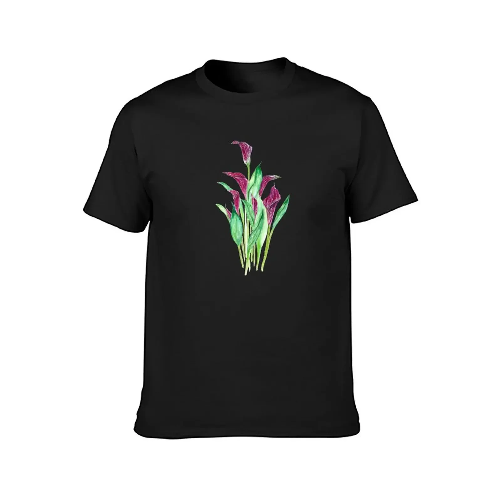 purple calla lily watercolor T-Shirt baggy shirts blue archive t shirts men