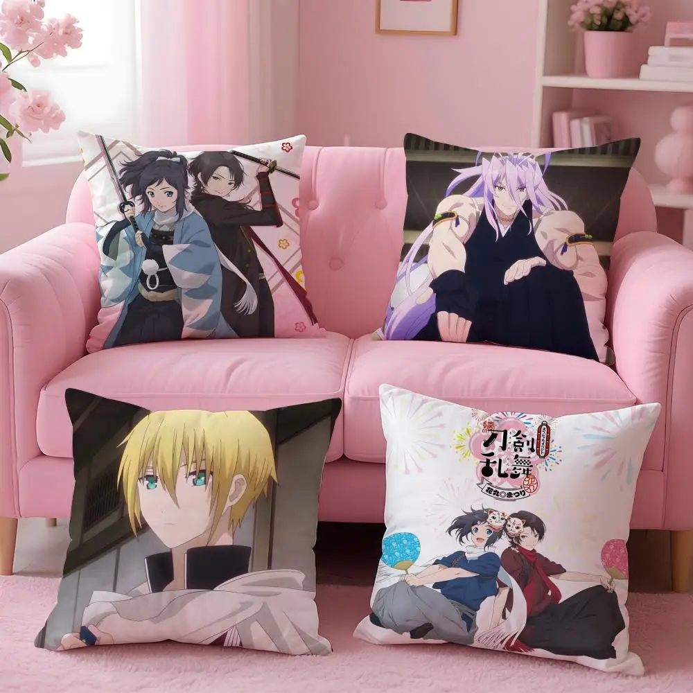 Anime T-Touken R-Ranbu Hanamaru Cushion Cover Comfortable Reversible Pillow Cover Ideal for Car Sofa Bedroom & Beyond